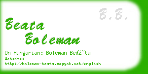 beata boleman business card